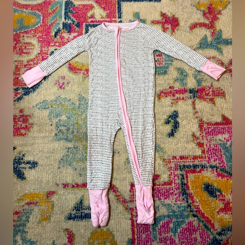 Little Sleepies Polka dot bamboo footie pajama size 6-12 months